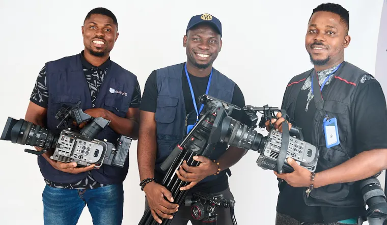 Praxis Studios video production crew in Lagos