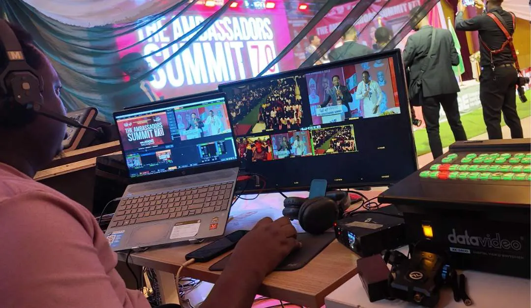 Professional multi-camera livestream production at an event in Lagos